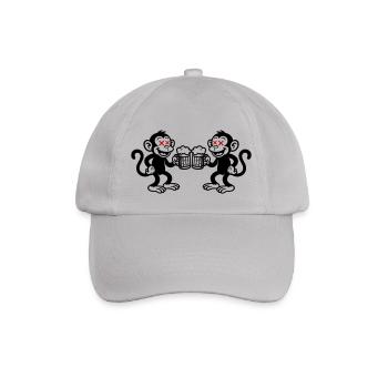 Beer Monkey Drinking - Baseball Cap - grey - Front