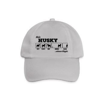 Mein Husky - zuhause klappts - Baseballkappe - Grau - Vorne