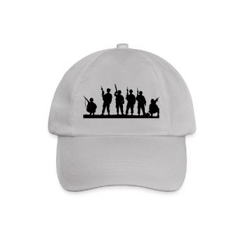 army soldier soldat knight world war weltkrieg129 - Baseballkappe - Grau - Vorne