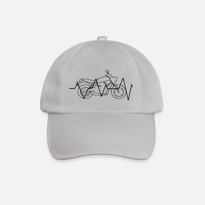 Motorcycle heart rate gift gift idea - Baseball Cap - grey