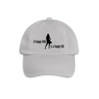 Happy Wife - Happy Life - Baseball Cap - grey - Front