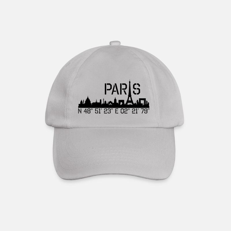 Paris Koordinaten N 48° 51' 23'' E 02° 21' 79'' - Baseballkappe - Grau