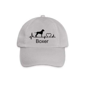 Boxer Hund Herzschlag Hundebesitzer Geschenkidee - Baseballkappe - Grau - Vorne
