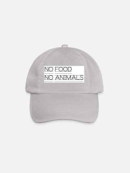 No Food No Animals Typo Statement - Baseball Cap - grey