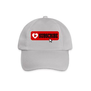 Fabelhaftes Symbol für die Schaltfläche "Abonnieren" des YouTube-Kanals - Baseballkappe - Grau - Vorne