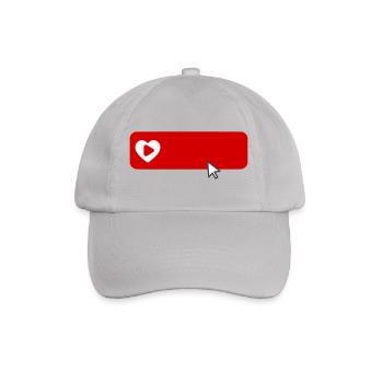 Cooles, von YouTube inspiriertes flaches Symbol für das Abonnieren - Baseballkappe - Grau - Vorne