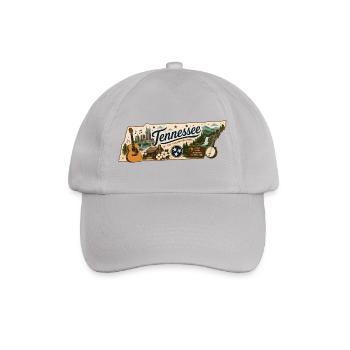 Tennessee Great Smoky Mountains Vintage Sticker - Baseball Cap - grey - Front