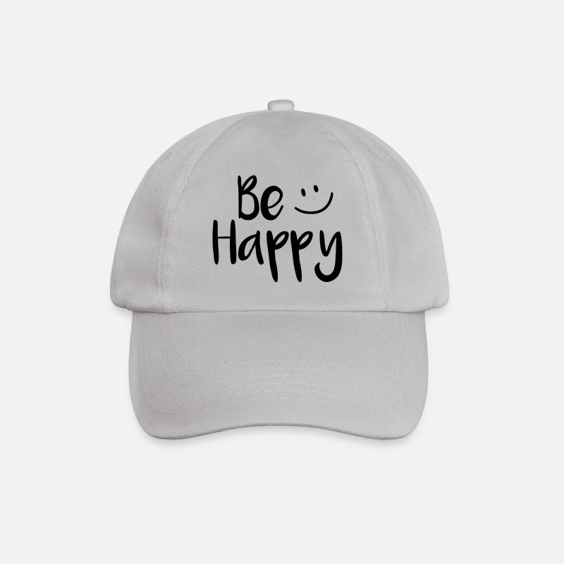 Be happy - Baseballkappe - Grau