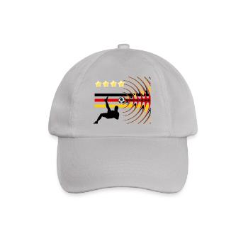 Fußball Deutschland schwarz rot gold - Baseballkappe - Grau - Vorne
