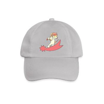 Einhorn Sternschnuppe Surfen - Baseballkappe - Grau - Vorne
