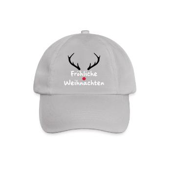 Fröhliche Weihnachten Rentier Weihnachtsgeschenk - Baseballkappe - Grau - Vorne