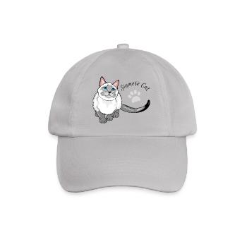 Curious Siamese cat - Baseball Cap - grey - Front