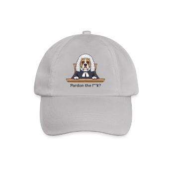 Bulldog Judge Cartoon Pardon the Fuck - Baseball Cap - grey - Front