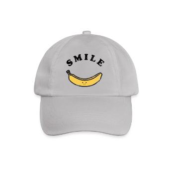 Fruit / Fruits: Banana - Laugh - Smile - Baseball Cap - grey - Front