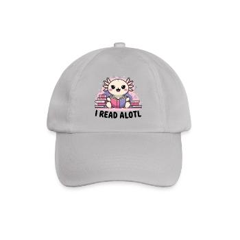 Ich lese Alotl - Süßer Axolotl Bücherwurm - Baseballkappe - Grau - Vorne