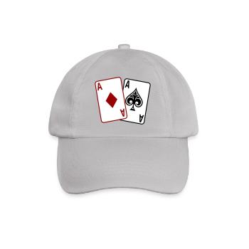 Poker Cards – Texas Hold'em Casino Design - Baseball Cap - grey - Front