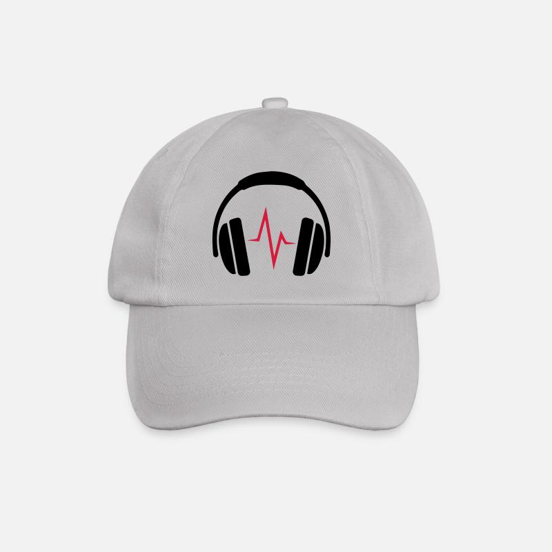 DJ Kopfhörer mit Beat - Baseballkappe - Grau