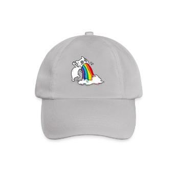 Regenbogenkotze Katze - Baseballkappe - Grau - Vorne