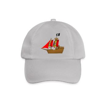 pirate ship boat pirat piratenschiff schiff skull1 - Baseballkappe - Grau - Vorne
