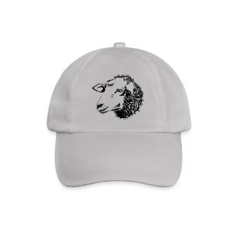 Schaf Schafskopf Zeichnung lustig Geschenk T-Shirt - Baseballkappe - Grau - Vorne