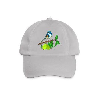 Blue bird and pear - Baseball Cap - grey - Front