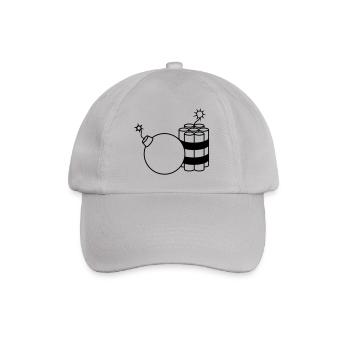 ball burned round circled round ball circle tex - Baseball Cap - grey - Front