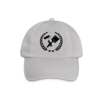 Painting tool brush and roller in lauwerkran - Baseball Cap - grey - Front
