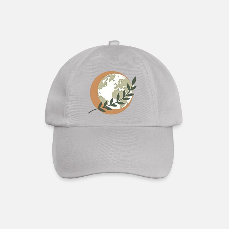 Green Peace Globe - Baseball Cap - grey