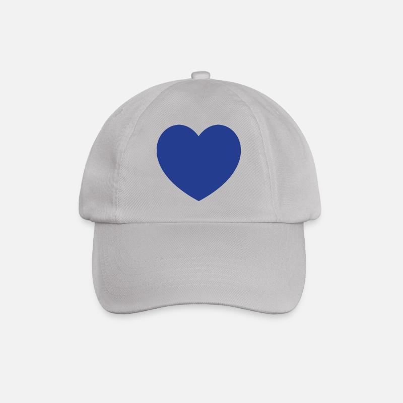 Dark Blue Heart - Baseballkappe - Grau