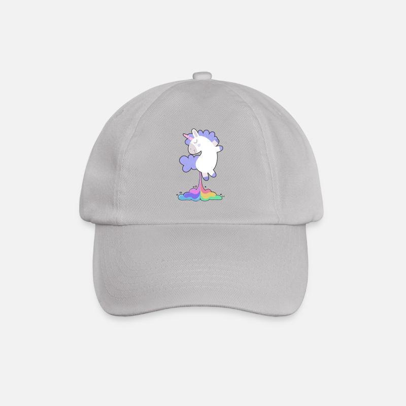 Lustiges Einhorn-Regenbogen-Furz-Shirt - Geschenk - Baseballkappe - Grau