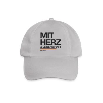 Deutschland - Weltmeister mit Herz & Leidenschaft - Baseballkappe - Grau - Vorne