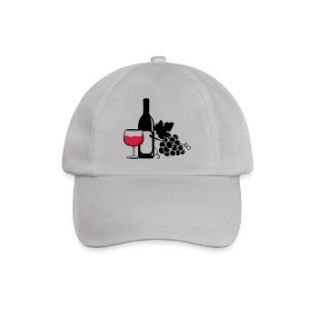 wine bottle grapes - Baseballkappe - Grau - Vorne
