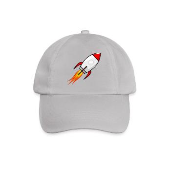 Rakete in Rot - Baseballkappe - Grau - Vorne