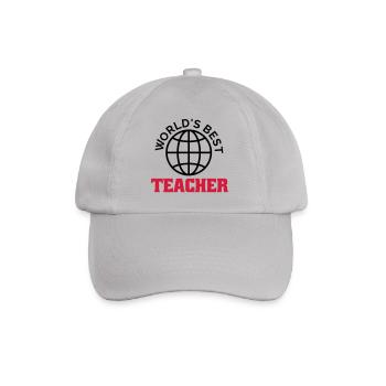 worlds best teacher - Baseball Cap - grey - Front