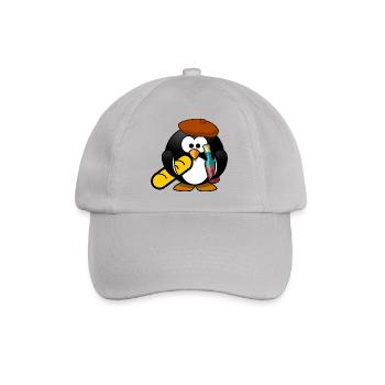kleiner Pinguin in Frankreich - Baseballkappe - Grau - Vorne