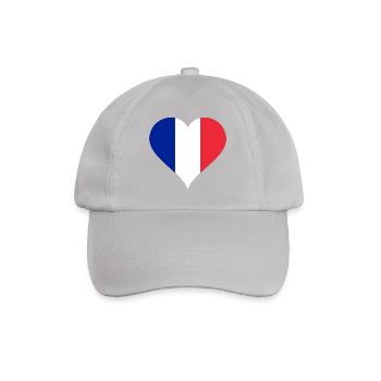 Coeur - France - Drapeau - Casquette classique - bruyère - Devant