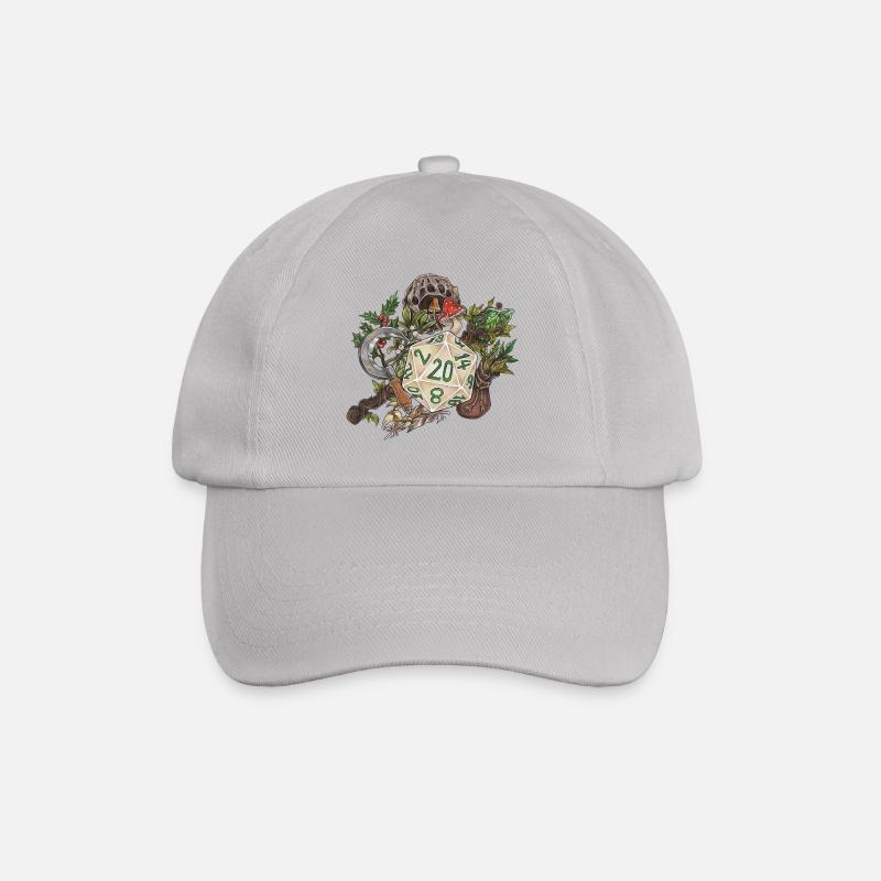 Druido da dadi da tavolo RPG D20 Regalo - Cappello con visiera - grigio chiaro