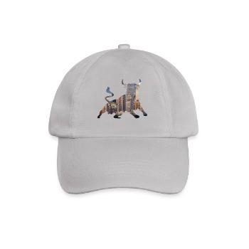 Wall-Street Bulle - Baseballkappe - Grau - Vorne