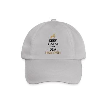 Keep Calm And Be A Unicorn Geschenk - Baseballkappe - Grau - Vorne