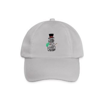Snowman winter cold snow gift Mr. Snow - Baseball Cap - grey - Front