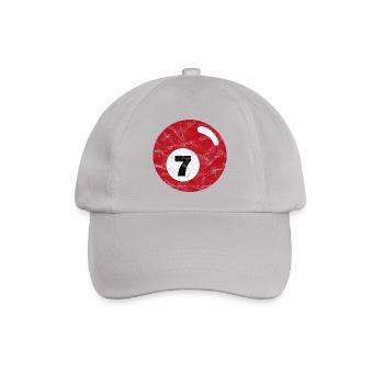 Billiards billiard ball dark red seven seven - Baseball Cap - grey - Front