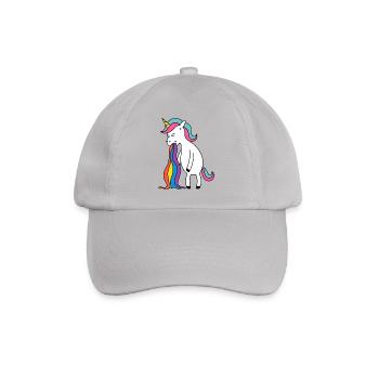 Unicorn rainbow puke. No buck Gagging - Baseball Cap - grey - Front