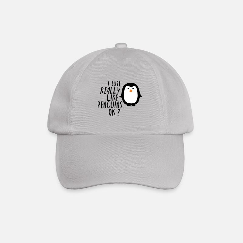 I Really like Penguins Pinguin Geschenk Idee - Baseballkappe - Grau