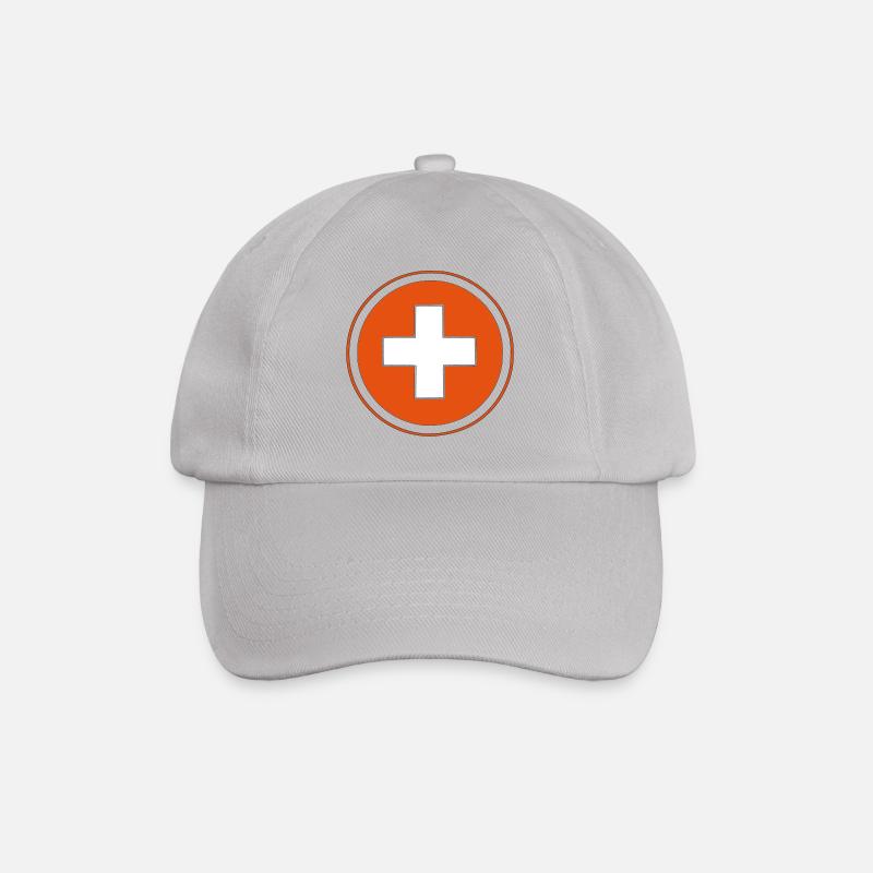 swisscross Schweizerkreuz weiss rot - Baseballkappe - Grau