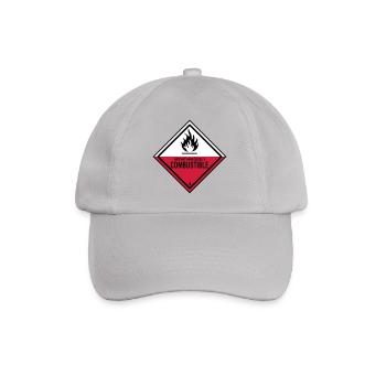flame danger flammable humor irony fire brigade - Baseball Cap - grey - Front