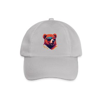 Bold and Bearish: Retro Bear T-Shirt - Baseball Cap - grey - Front