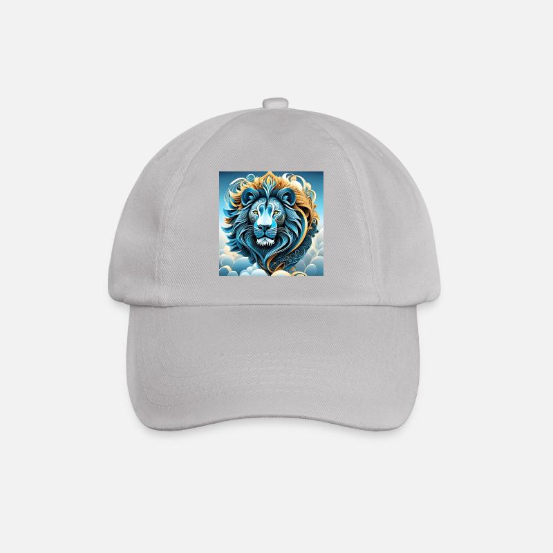 Portrait abstrait d'un lion dans les nuages - Casquette classique - bruyère