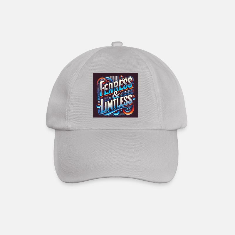 Fearless & Limitless – Bold Typography Design - Baseball Cap - grey