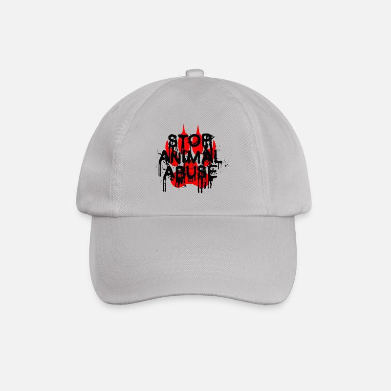 Stop Animal abuse - Baseball Cap - grey