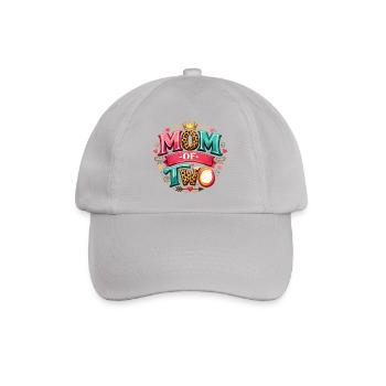 MOM of TWO! Crown, Leo Love, Personalizable - Baseball Cap - grey - Front